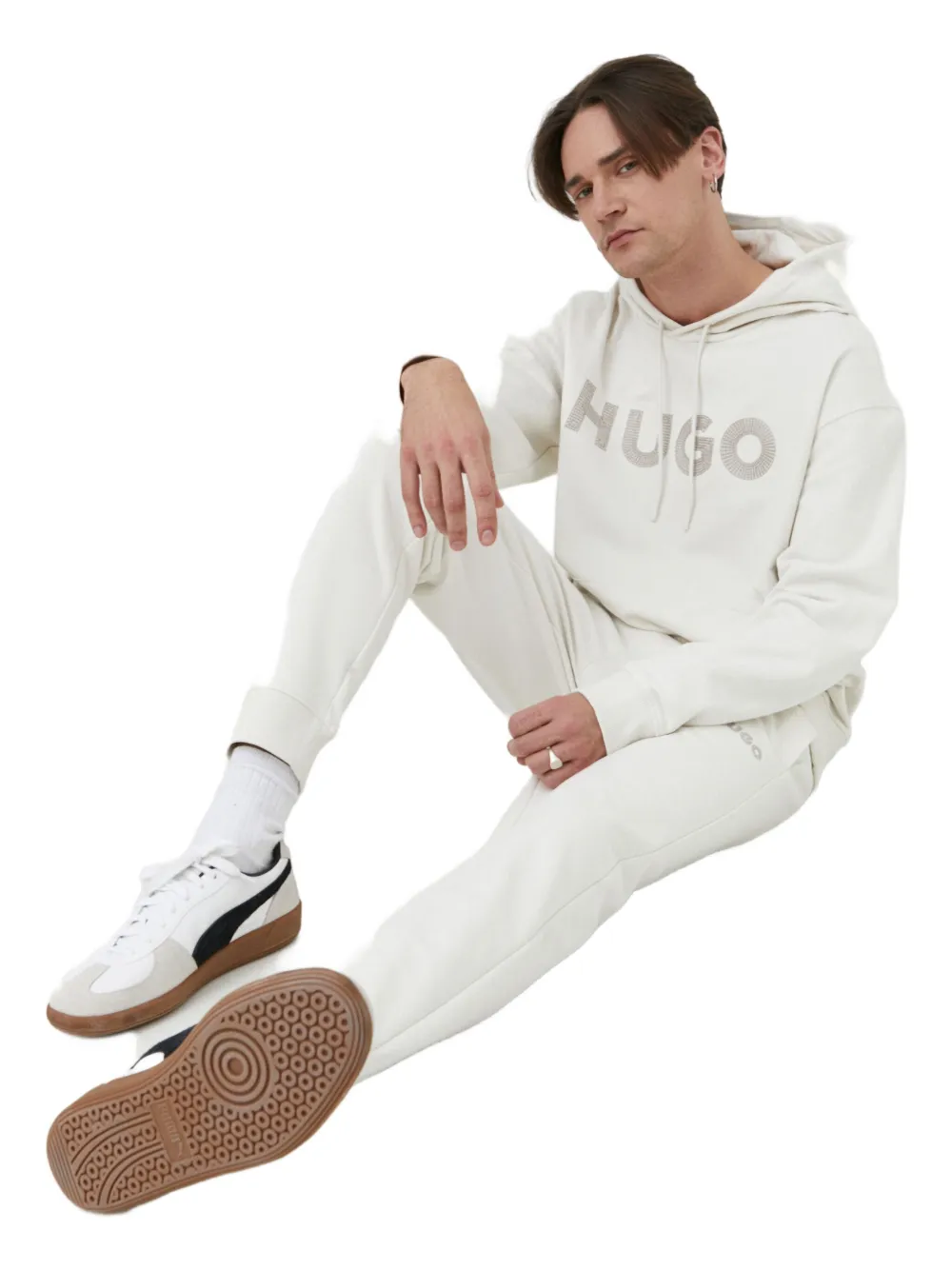 HUGO logo hoodie | White | Image 1