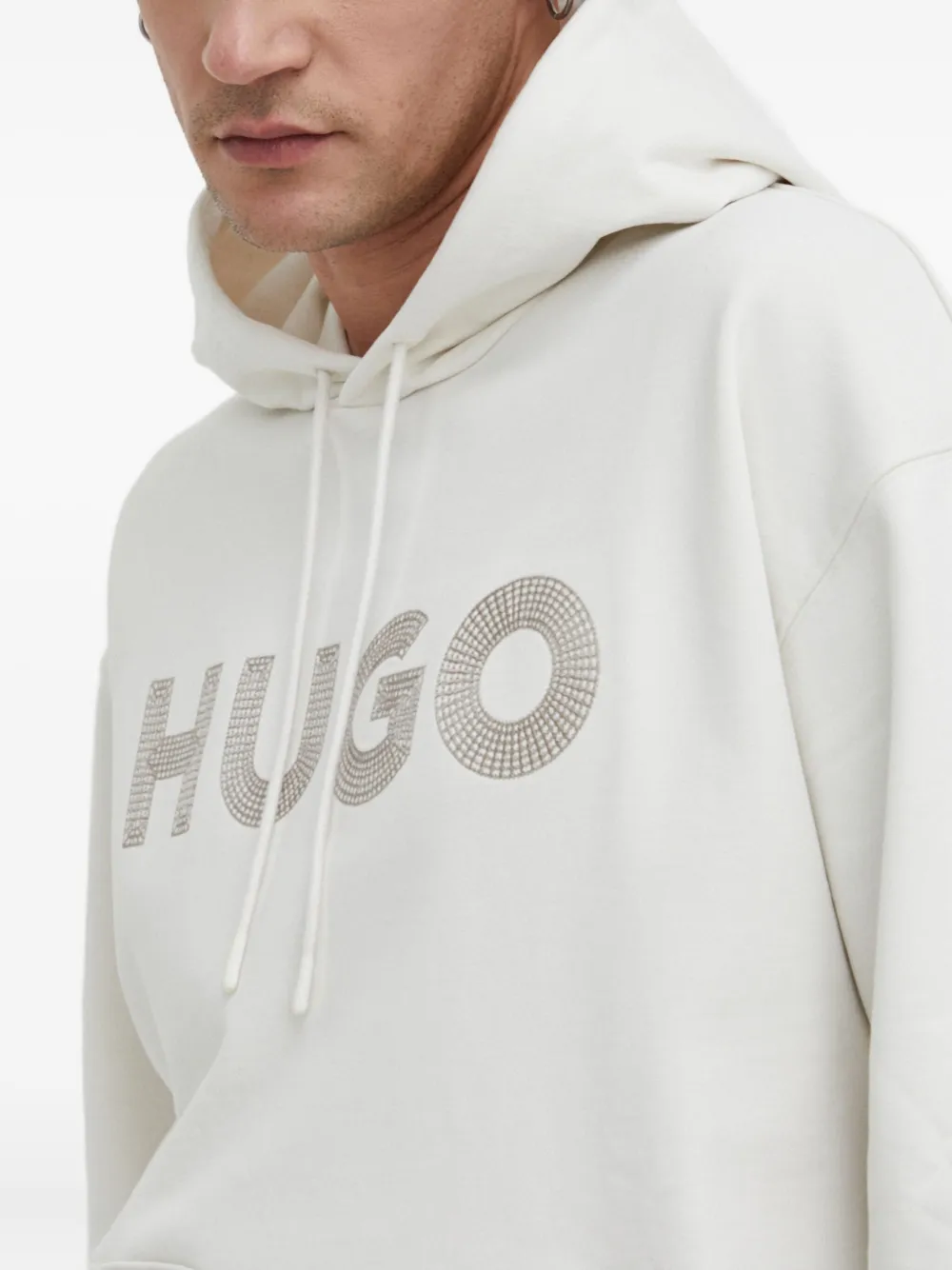 HUGO Hoodie met logo Wit
