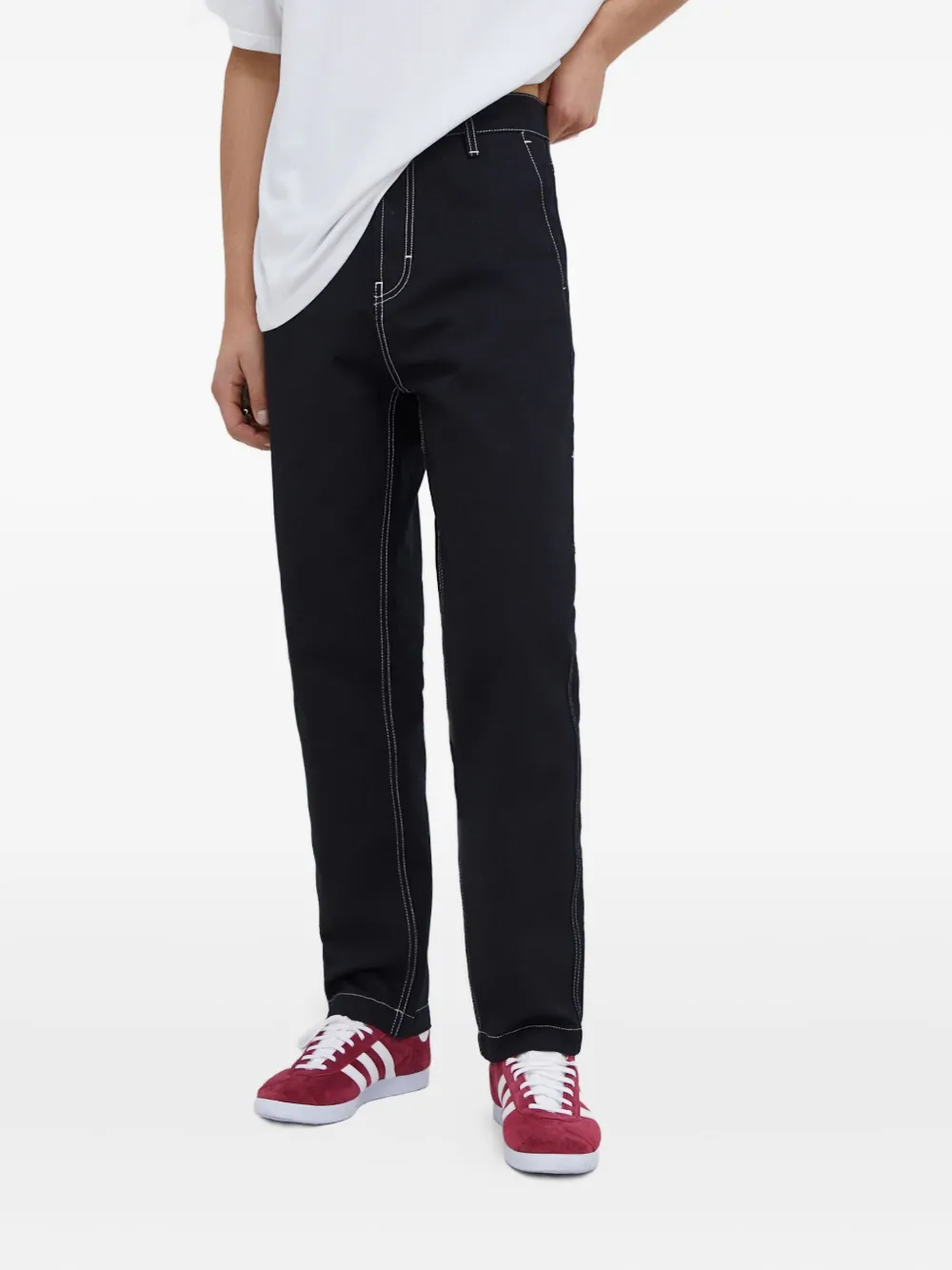 HUGO contrast-stitching trousers | Black | Image 1