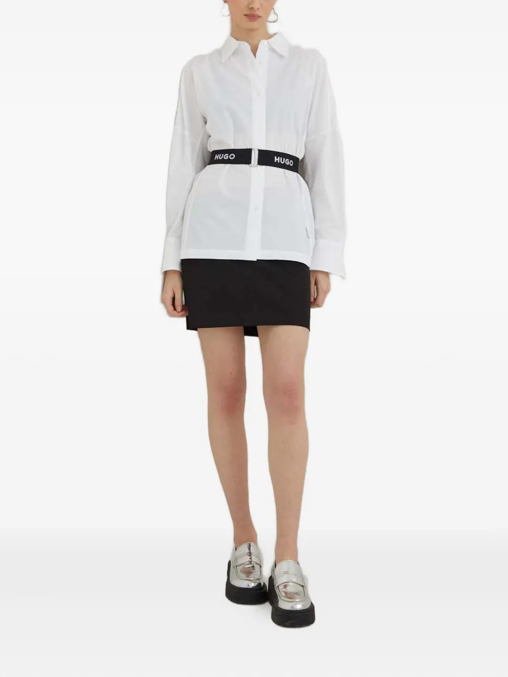 Hugo Boss Logo-detail Mini Skirt In Black