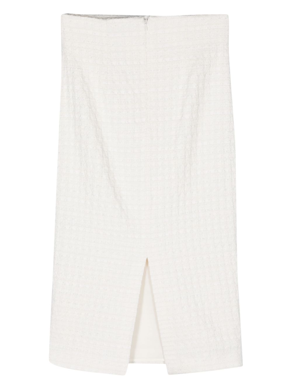 Shop Nissa High-waisted Bouclé Skirt In White