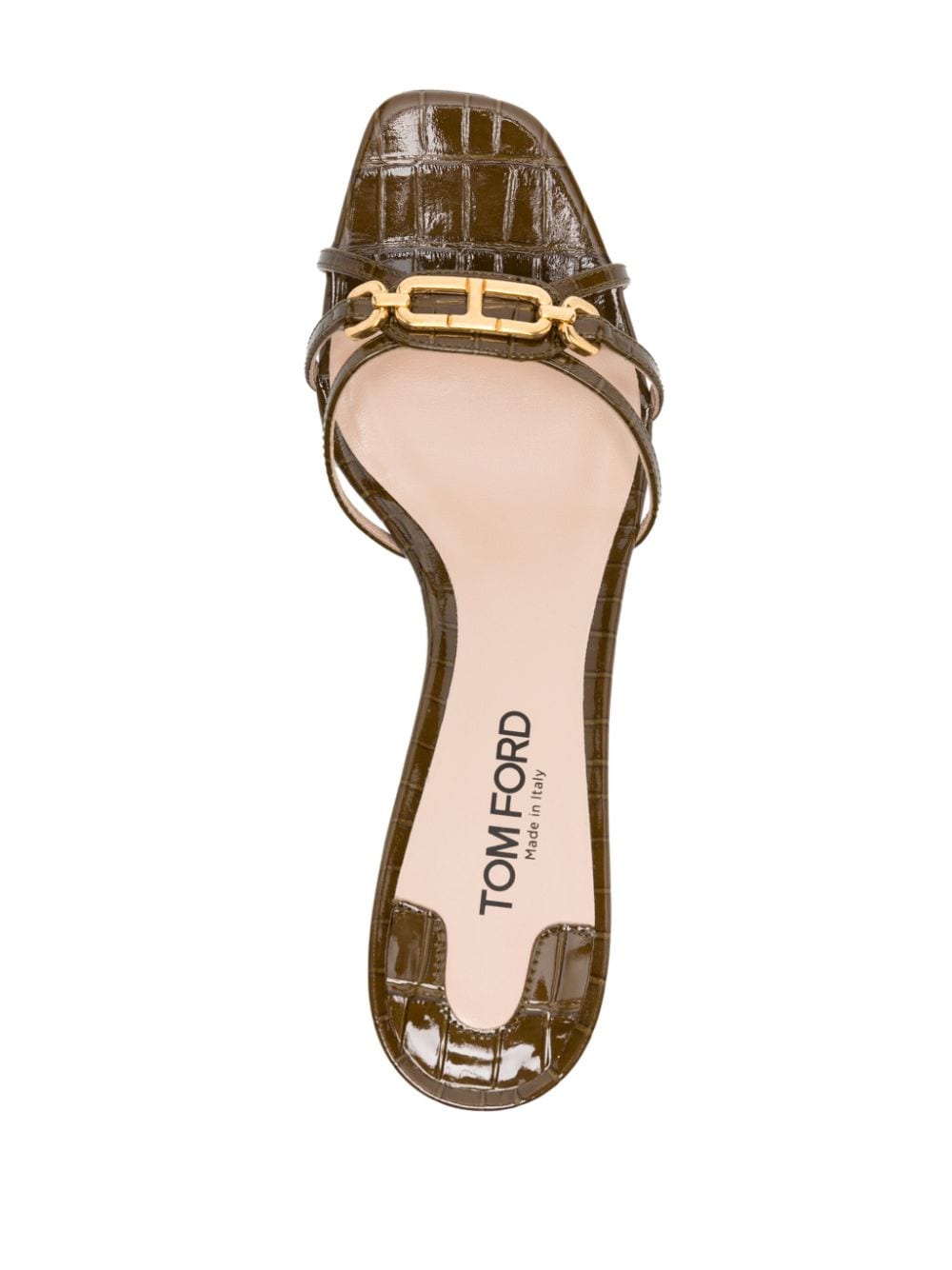 Shop Tom Ford Whitney 55mm Logo-chain Mules In Brown