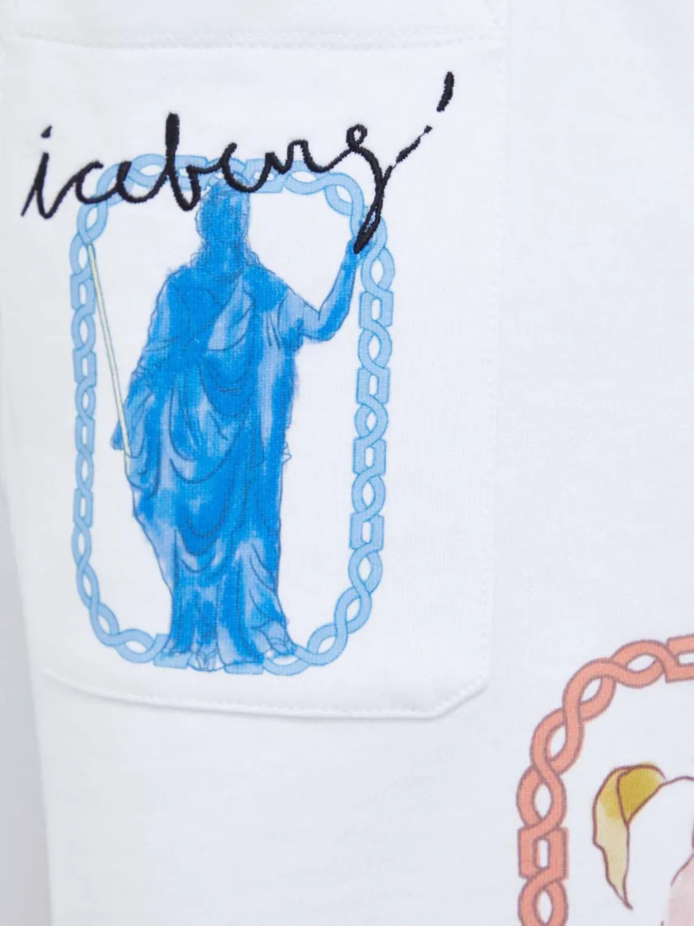 Iceberg Drawstring Graphic-print Shorts In White