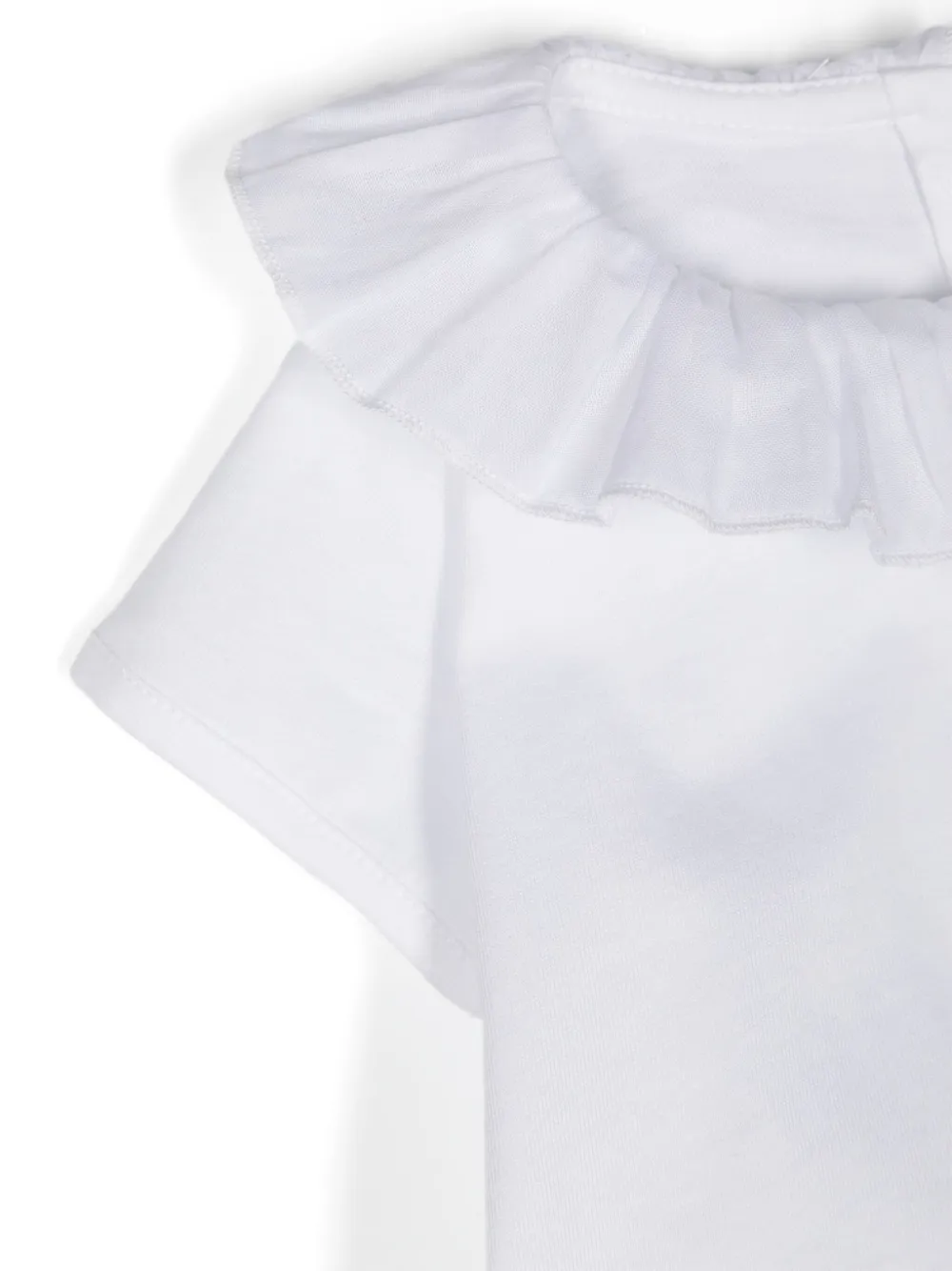 Douuod Kids Katoenen romper met ruches Wit