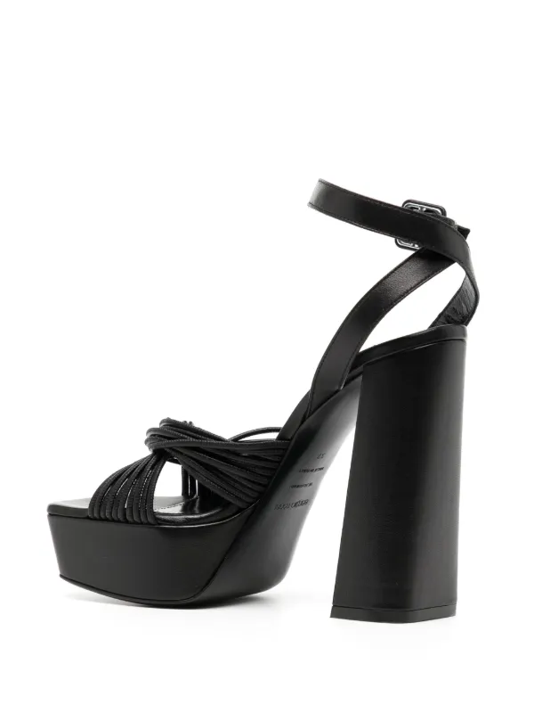 早い者勝ち【Sergio Rossi】SR Akida サンダル レザー 15mm サンダル ブラック ローヒール: 15mm, sr Akida - Sandals Black