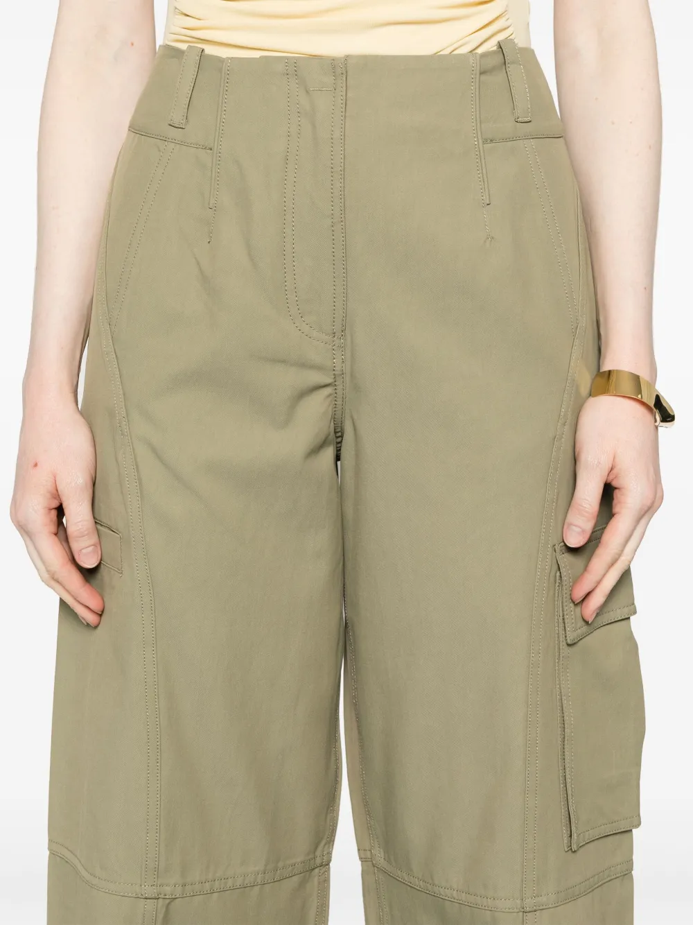 Shop Cult Gaia Seam Twill Tapered Trousers In Green