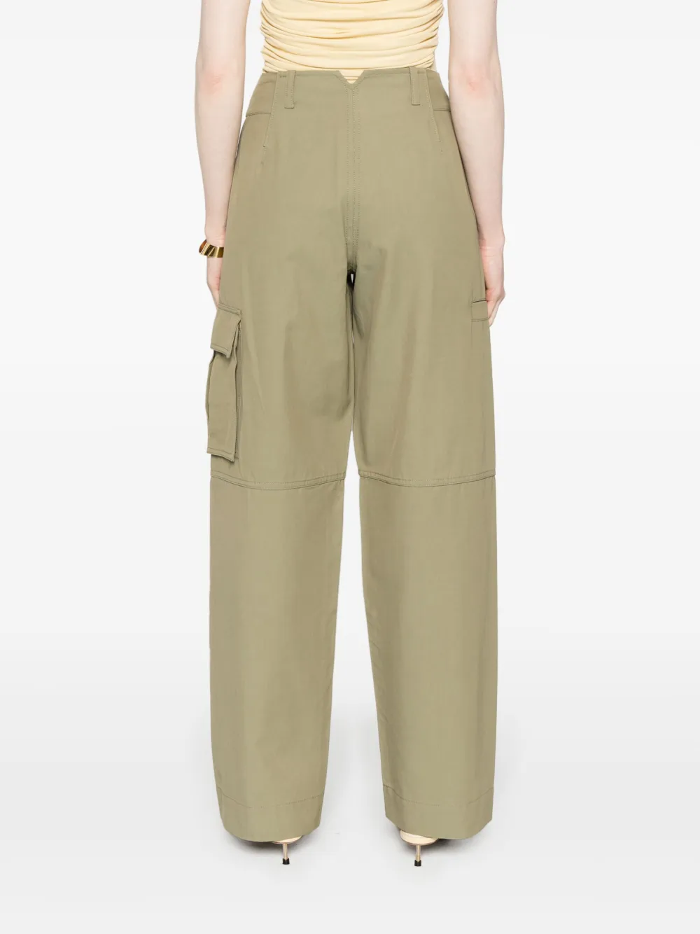 Shop Cult Gaia Seam Twill Tapered Trousers In Green