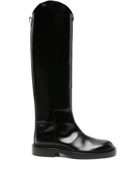 Jil Sander asymmetric leather boots