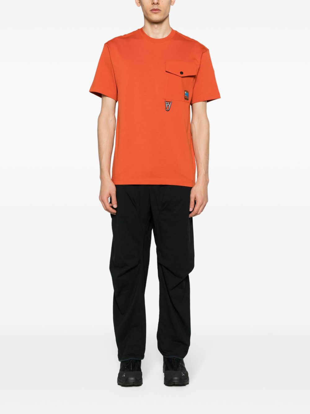 Moncler Grenoble T-shirt met klepzak Oranje