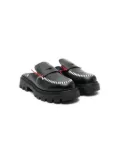 Gallucci Kids slip-on leather loafers - Black