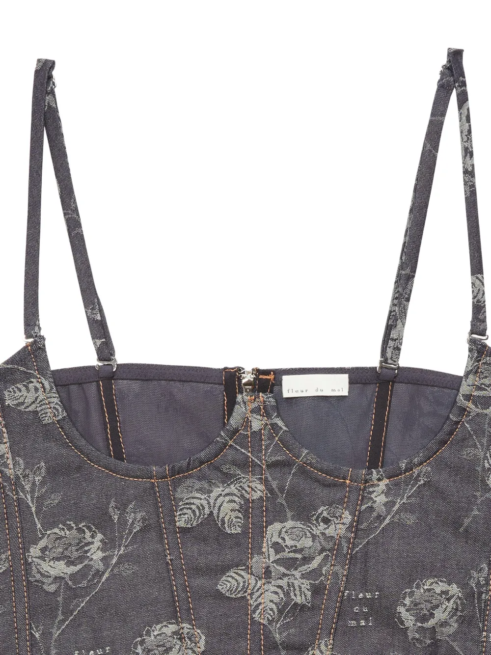 Fleur Du Mal Bustier met jacquard - Blauw