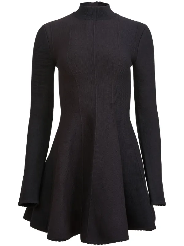 Fleur Du Mal Corset Knitted Mini Dress - Black
