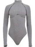 Fleur Du Mal lattice-trim ribbed bodysuit - Grey