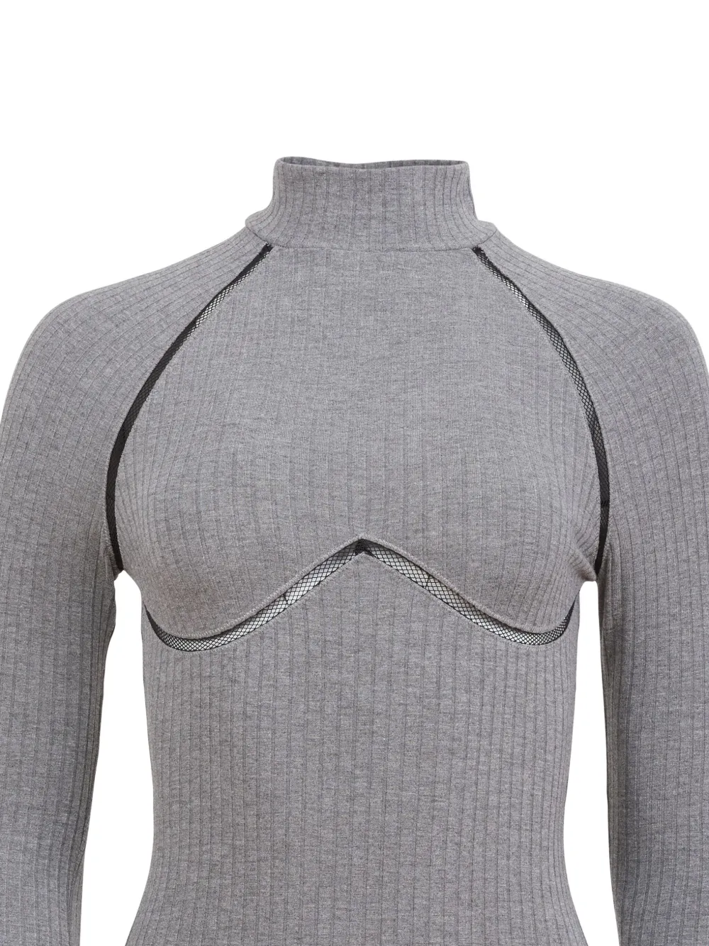 Fleur Du Mal lattice-trim ribbed bodysuit - Grijs