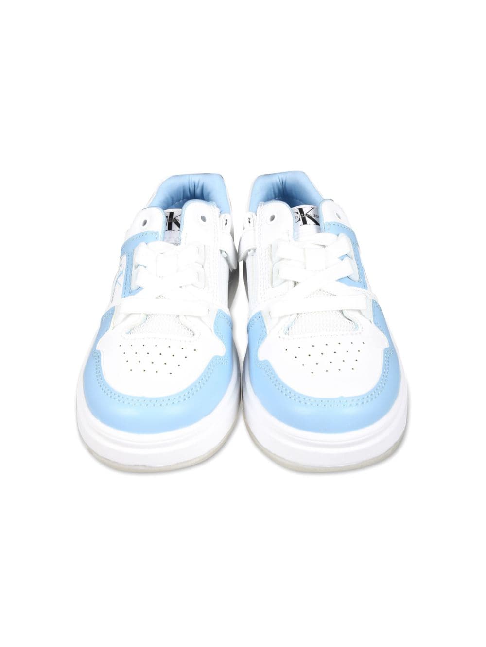 Shop Calvin Klein Logo-print Panelled Sneakers In Blue