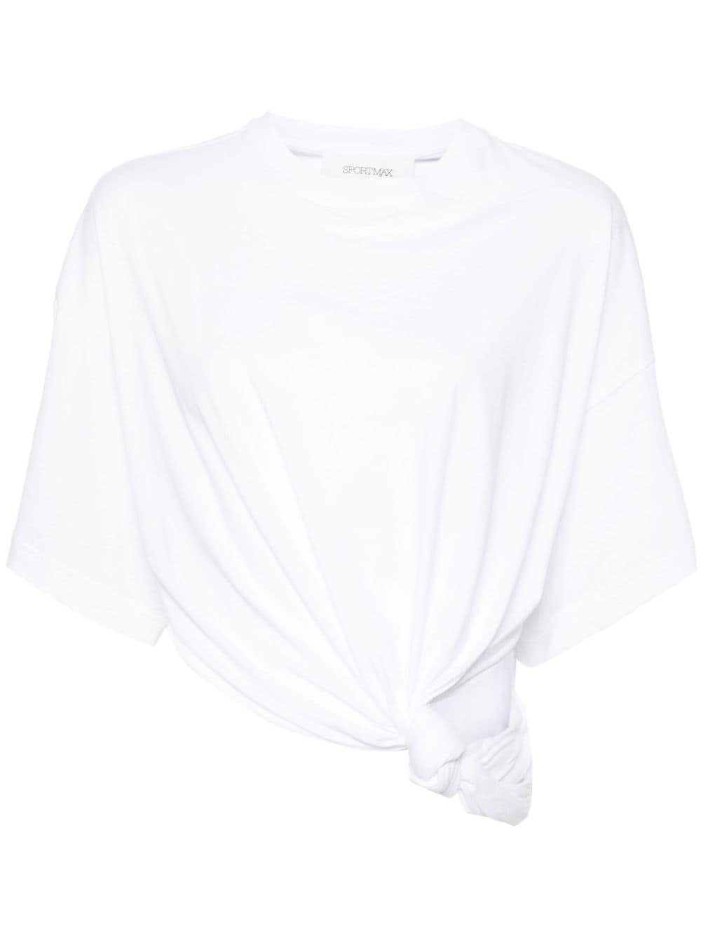 Shop Sportmax Afgano Knotted T-shirt In White