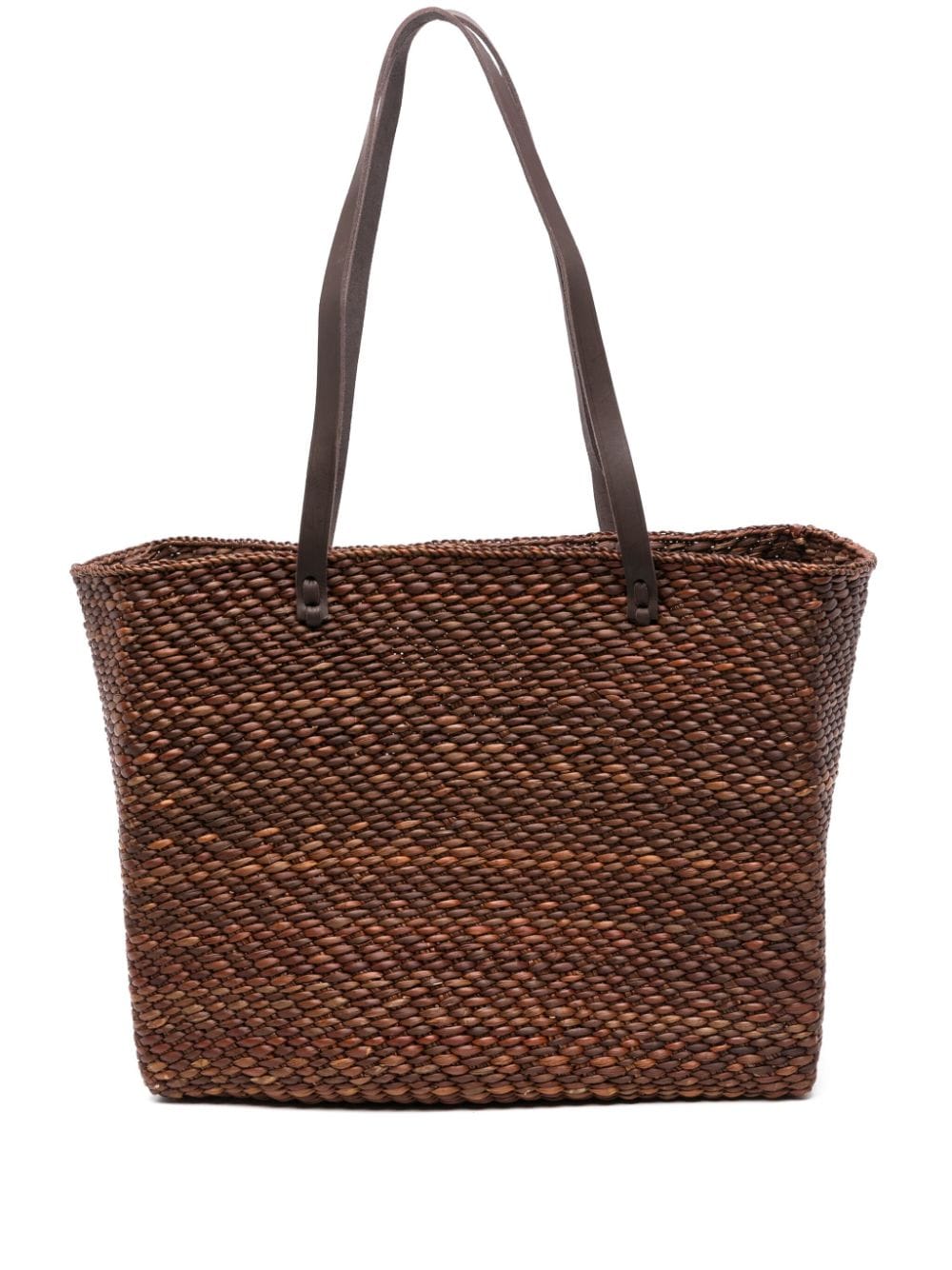 ASPESI x Mifuko large grass tote bag - Brown