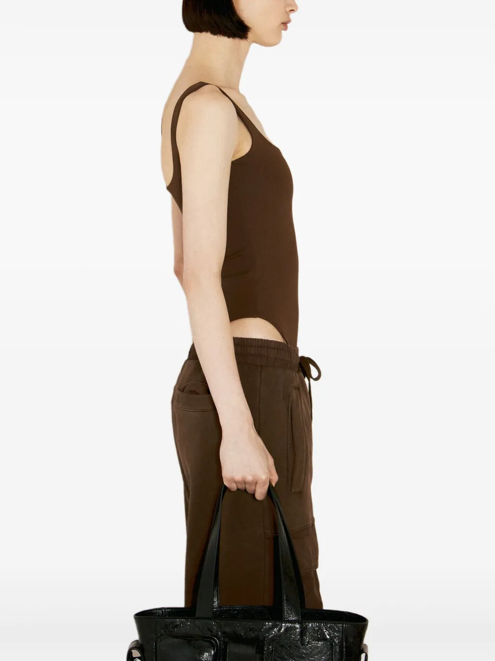 Entire Studios Stretch-design Bodysuit In Brown