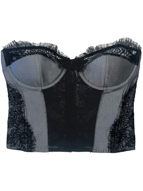 Fleur Du Mal poplin plunge bustier