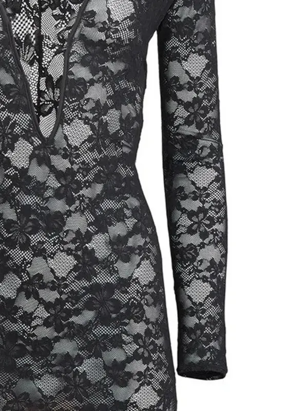 white christmas dresses Long Sleeve Lace White Cocktail Dress – The Dress Outlet main image 1