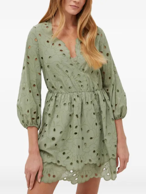  IVY OAK eyelet-embroidered tiered dress