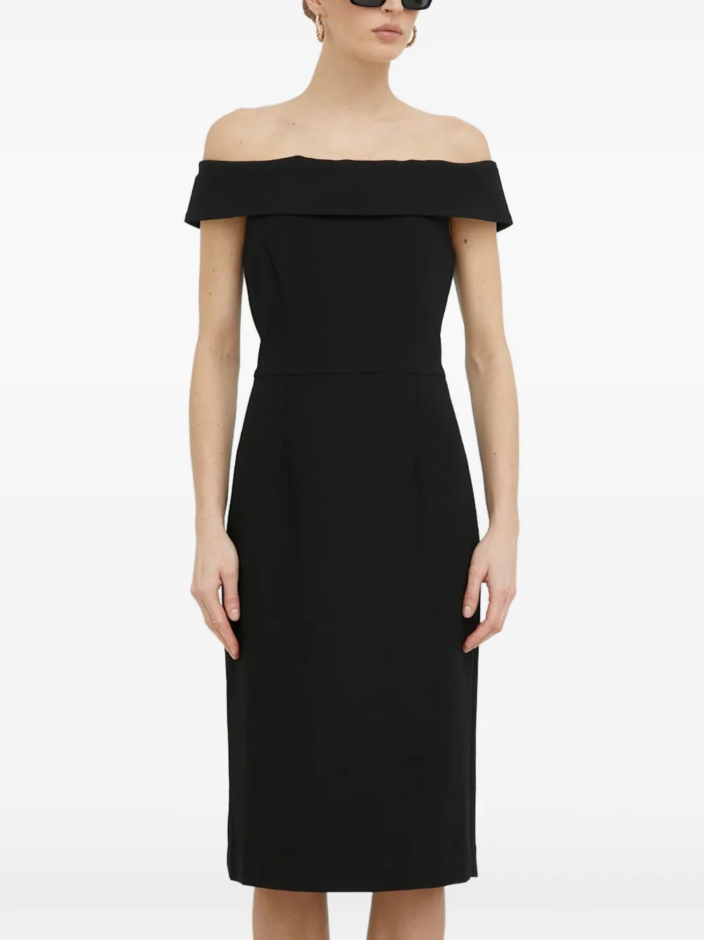 IVY OAK off-shoulder midi dress - Nero