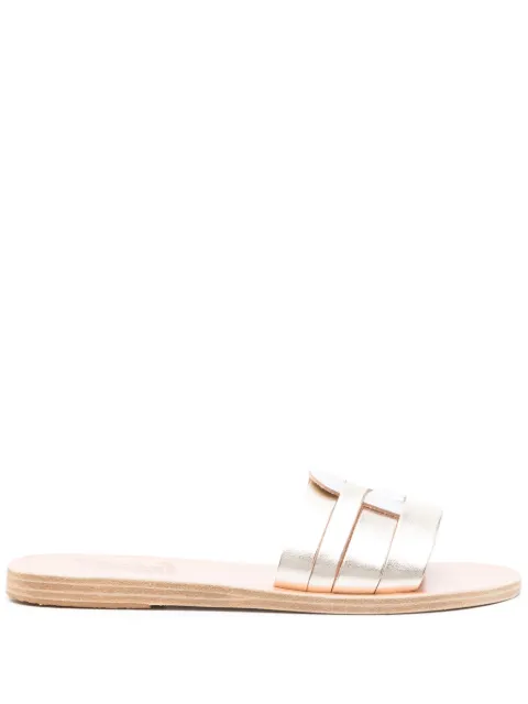 Ancient Greek Sandals metallic-leather slides