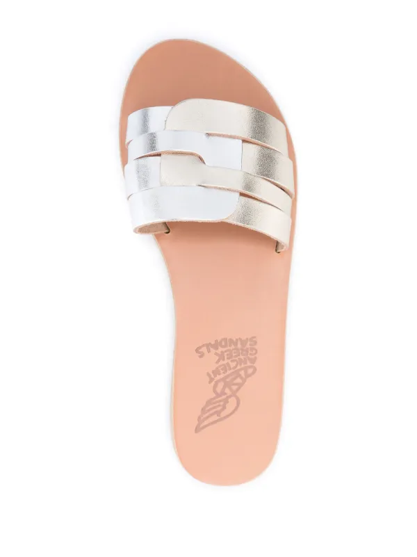 Ancient Greek Sandals メタリックレザーサンダル | シルバートーン 
