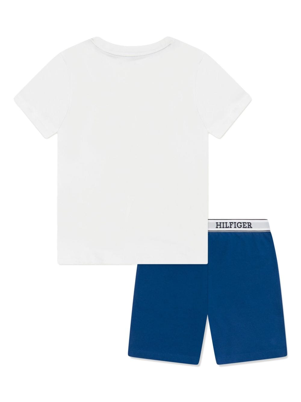 Shop Tommy Hilfiger Junior Logo-print Pajama Set In Blue