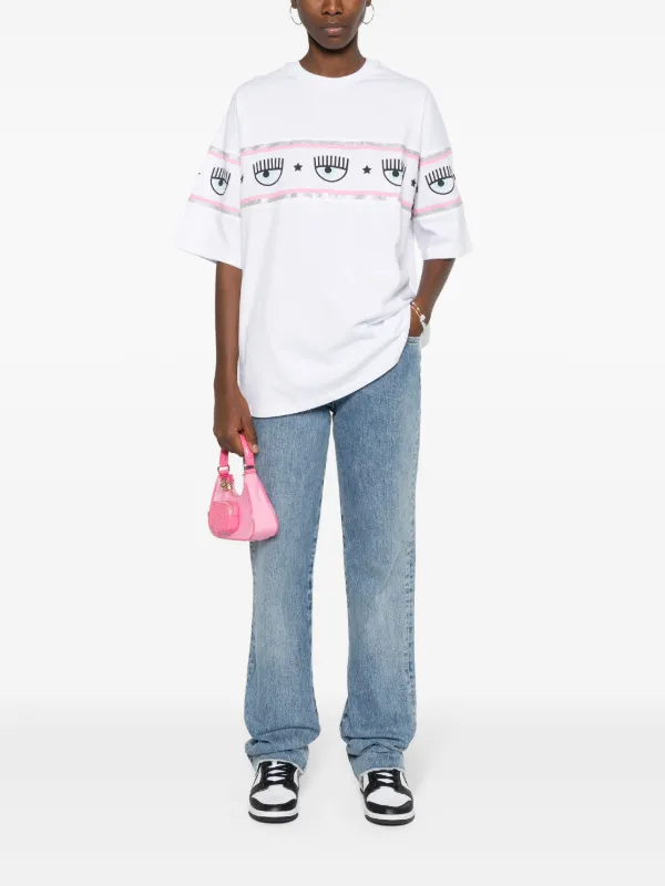 CHIARA FERRAGNI 売れ筋商品|||シアラフェラーニ Tシャツ トップス レディース Tops White Chiara Ferragni(キアラフェラーニ) Tシャツ・カットソー