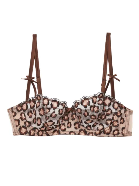 Fleur Du Mal brasier balconette con bordado de leopardo