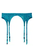 Fleur Du Mal Le Stretch lace garter belt - Blue