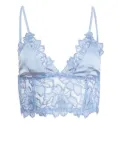 Fleur Du Mal Whitney embroidered longline triangle bra - Blue