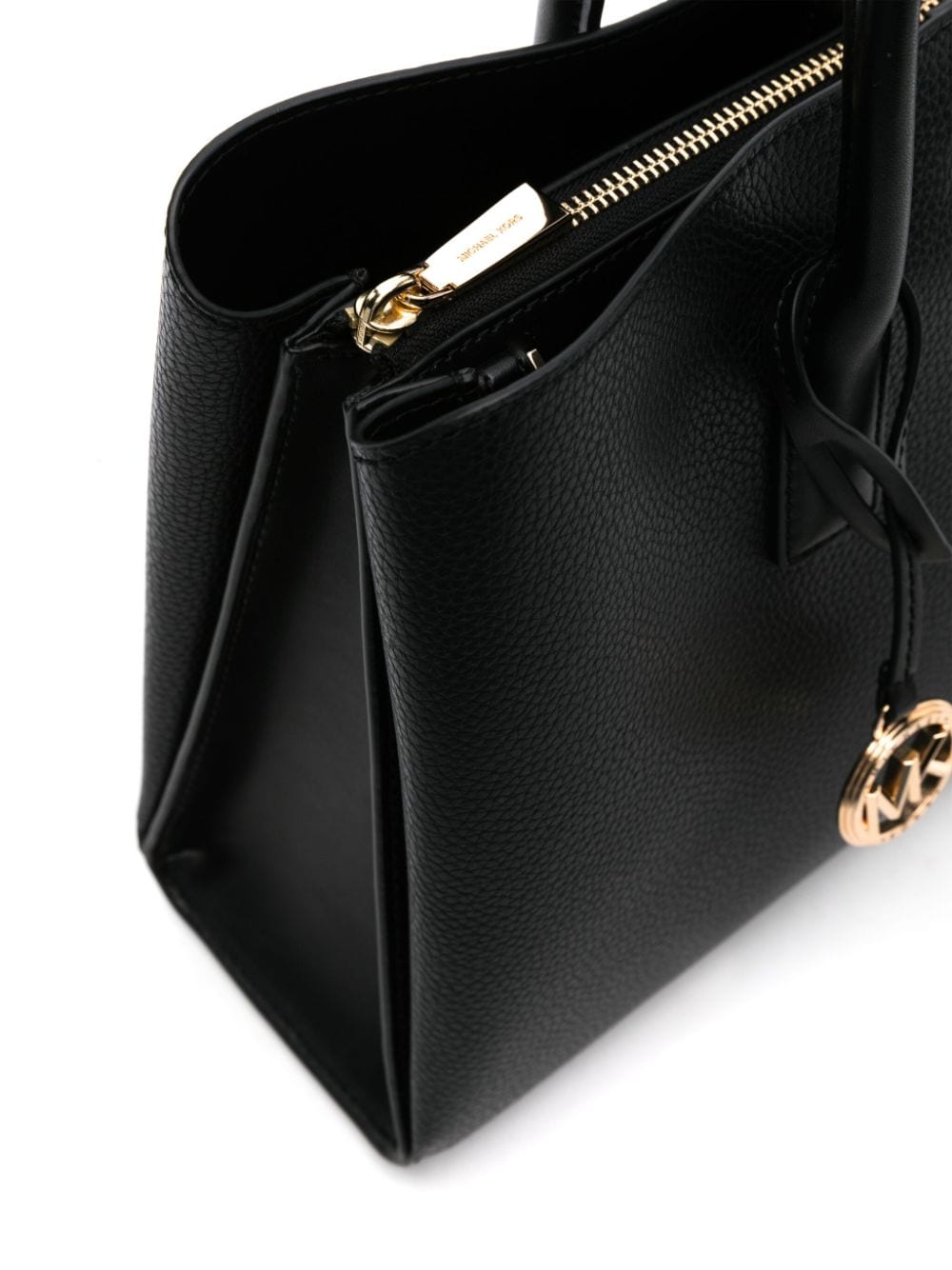 Shop Michael Michael Kors Medium Ruthie Leather Tote Bag In Black