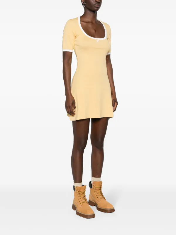 Courreges★ホリスティック スクープネック ミニドレス Courrèges Holistic ミニドレス | イエロー | FARFETCH JP