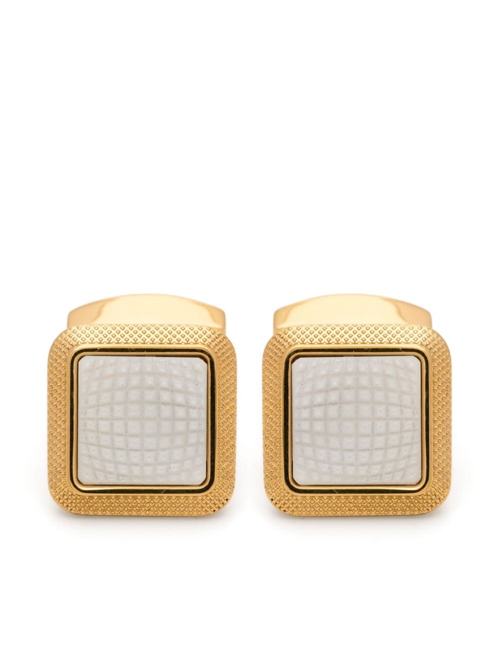 gold-plated squared cufflinks
