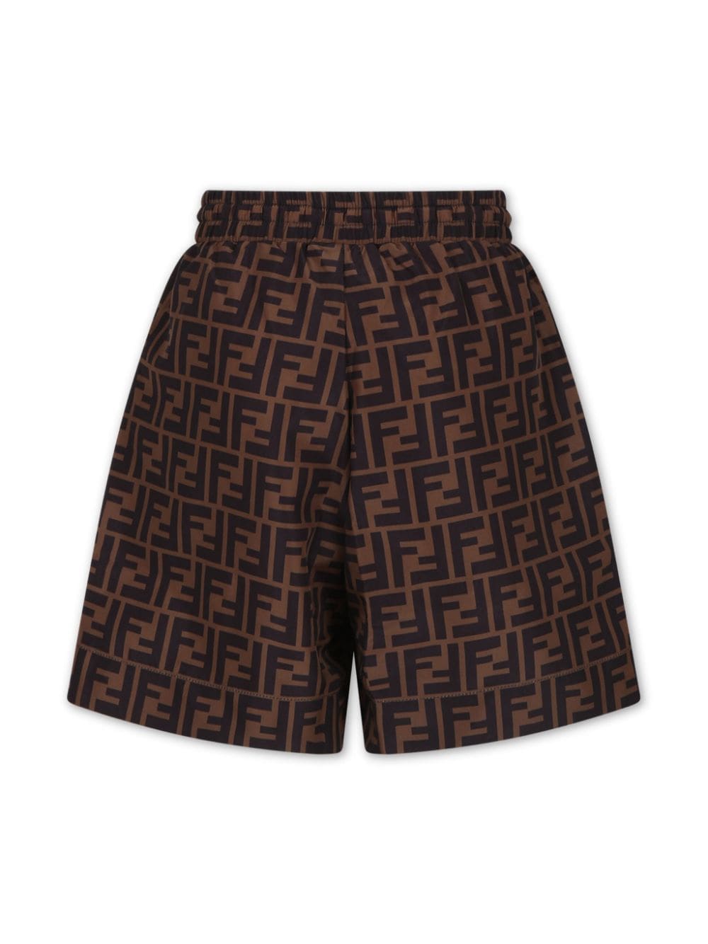 Shop Fendi Ff-print Swim Shorts In Brown