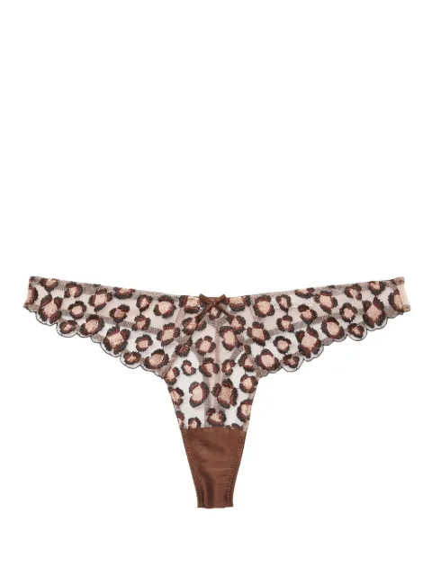 Fleur Du Mal tanga con bordado de leopardo