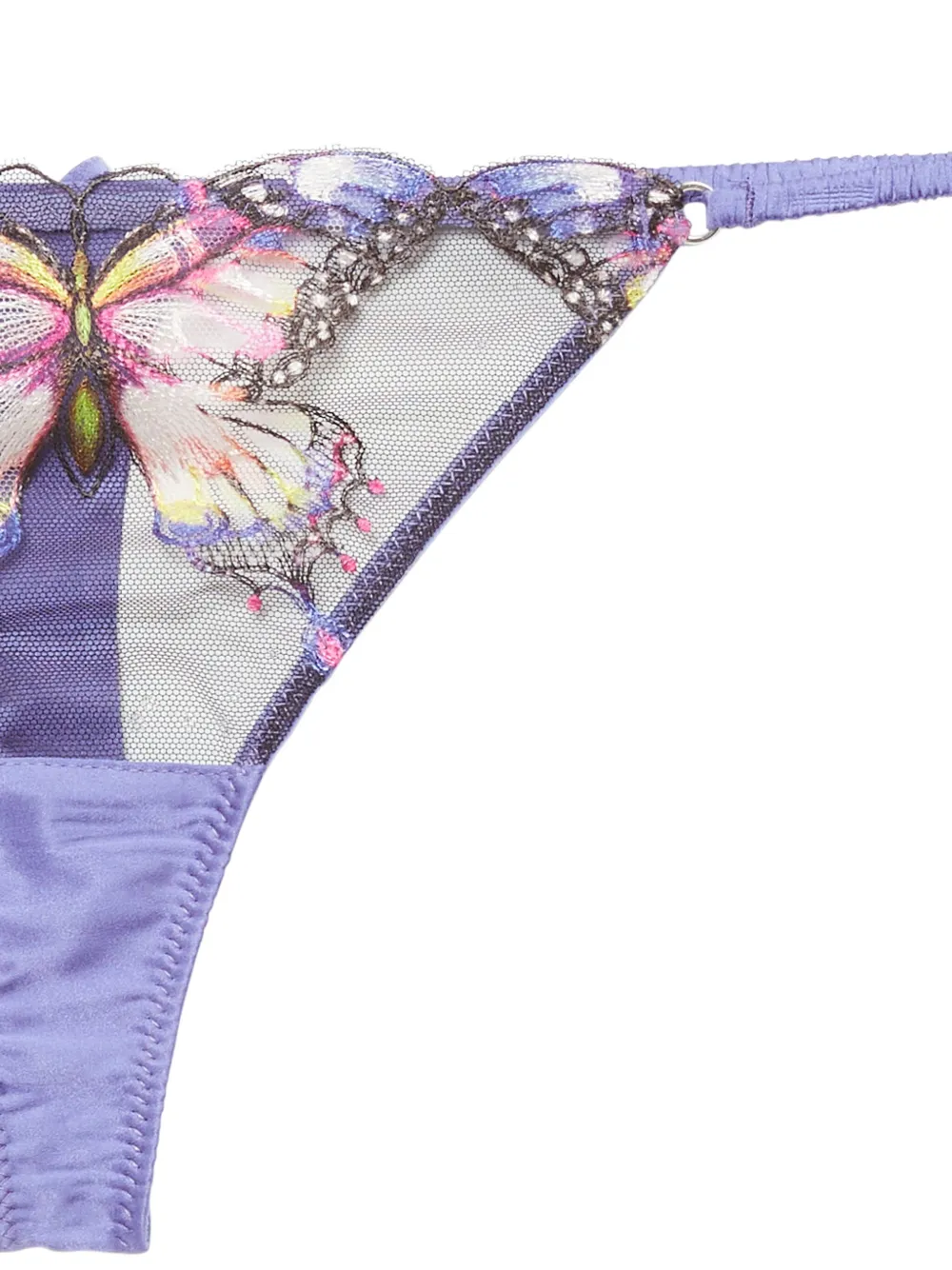 Fleur Du Mal String met borduurwerk - Paars