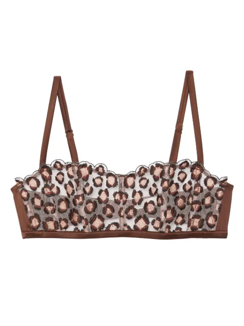 Fleur Du Mal bralette con bordado de leopardo