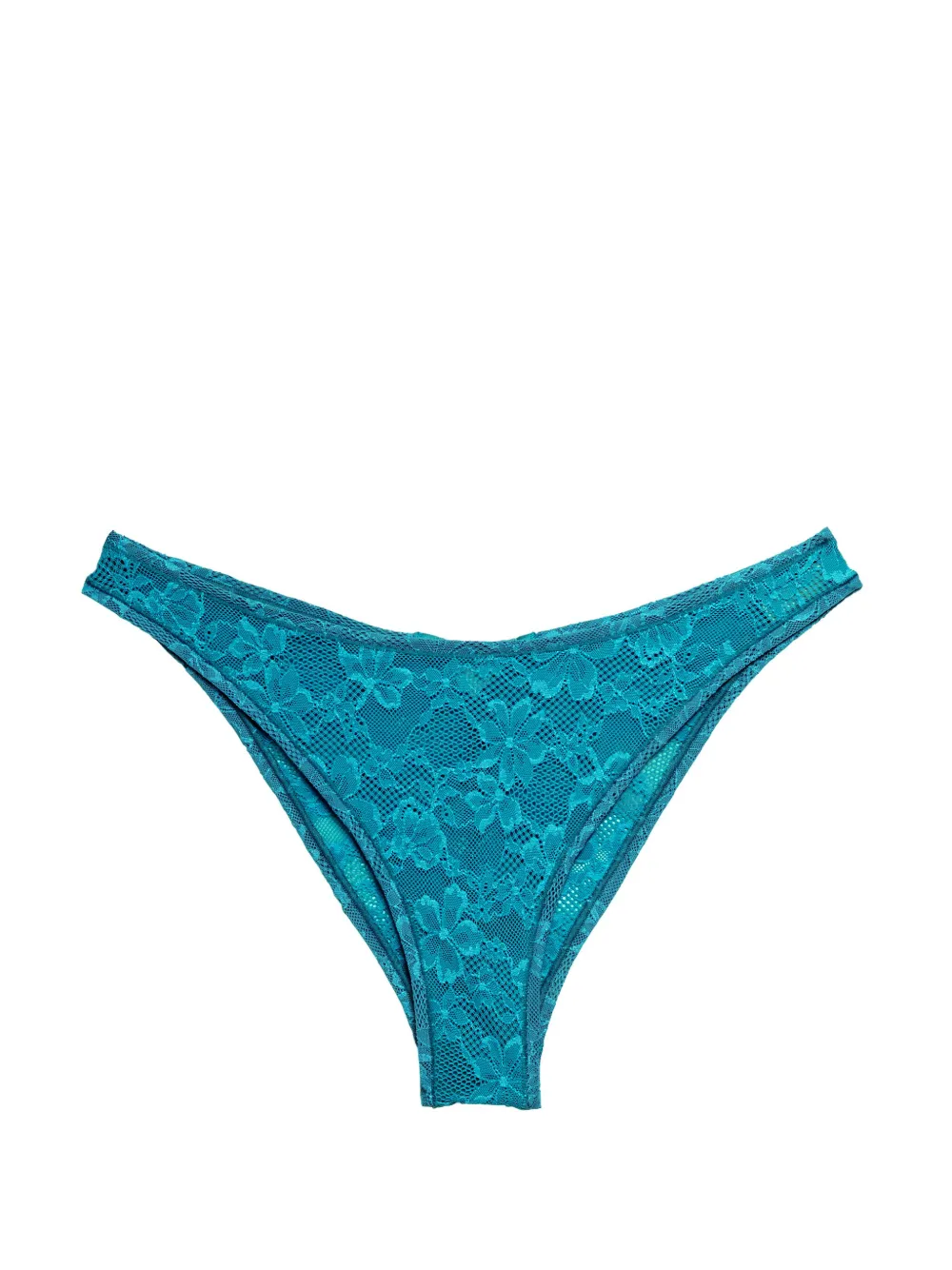 Fleur Du Mal Le Stretch Lace Cheeky In Blue