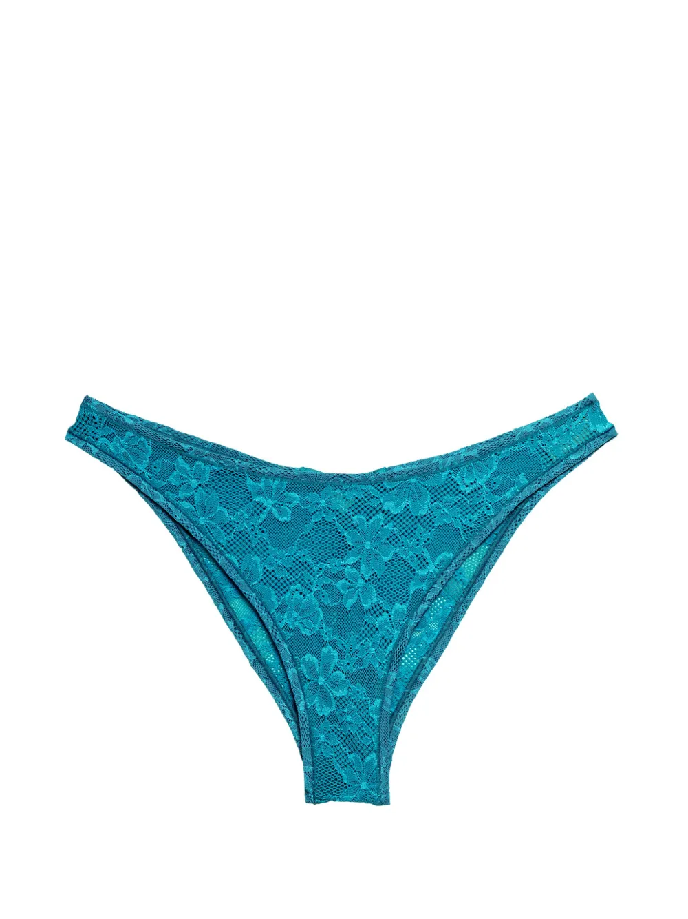 Fleur Du Mal Le Stretch Lace Cheeky In Blue