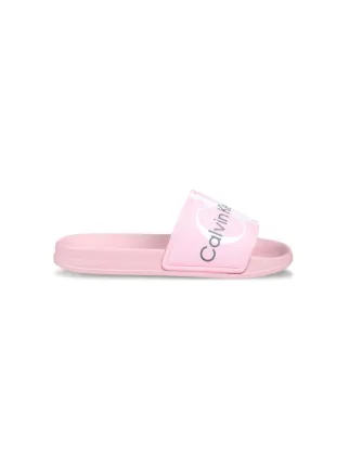 Calvin Klein Kids logo print Pool Slides Pink FARFETCH ZA