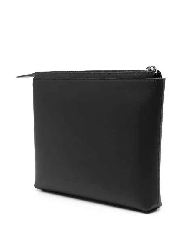 Givenchy 4G motif clutch bag men Polyurethane Cotton One Size Black