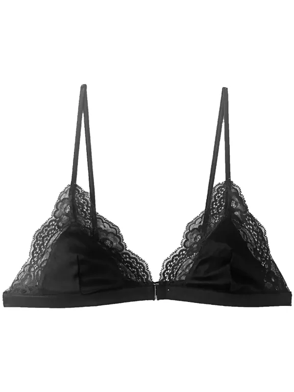 black lace triangle bralette