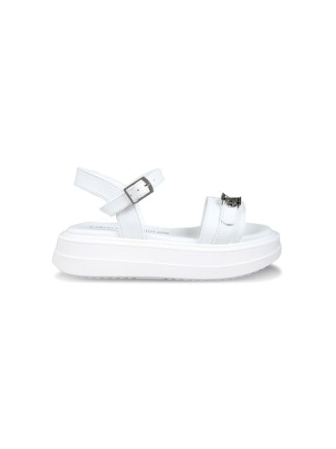 Calvin Klein Kids logo-appliqué flatform sandals