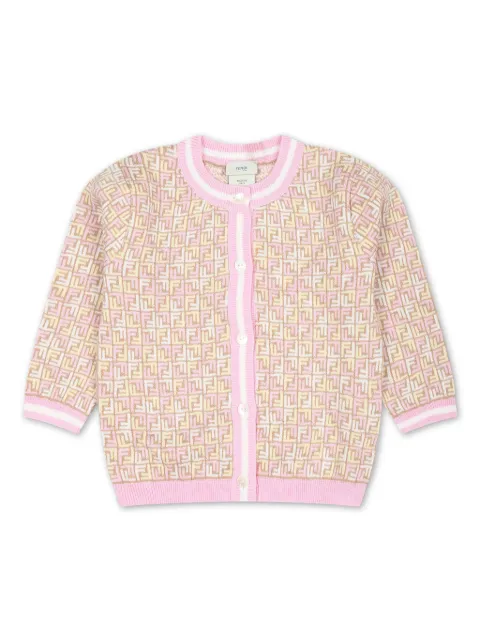 Fendi Kids FF-intarsia cotton cardigan