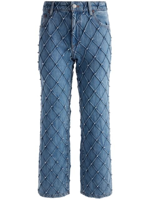 alice + olivia Weezy quilted cropped jeans