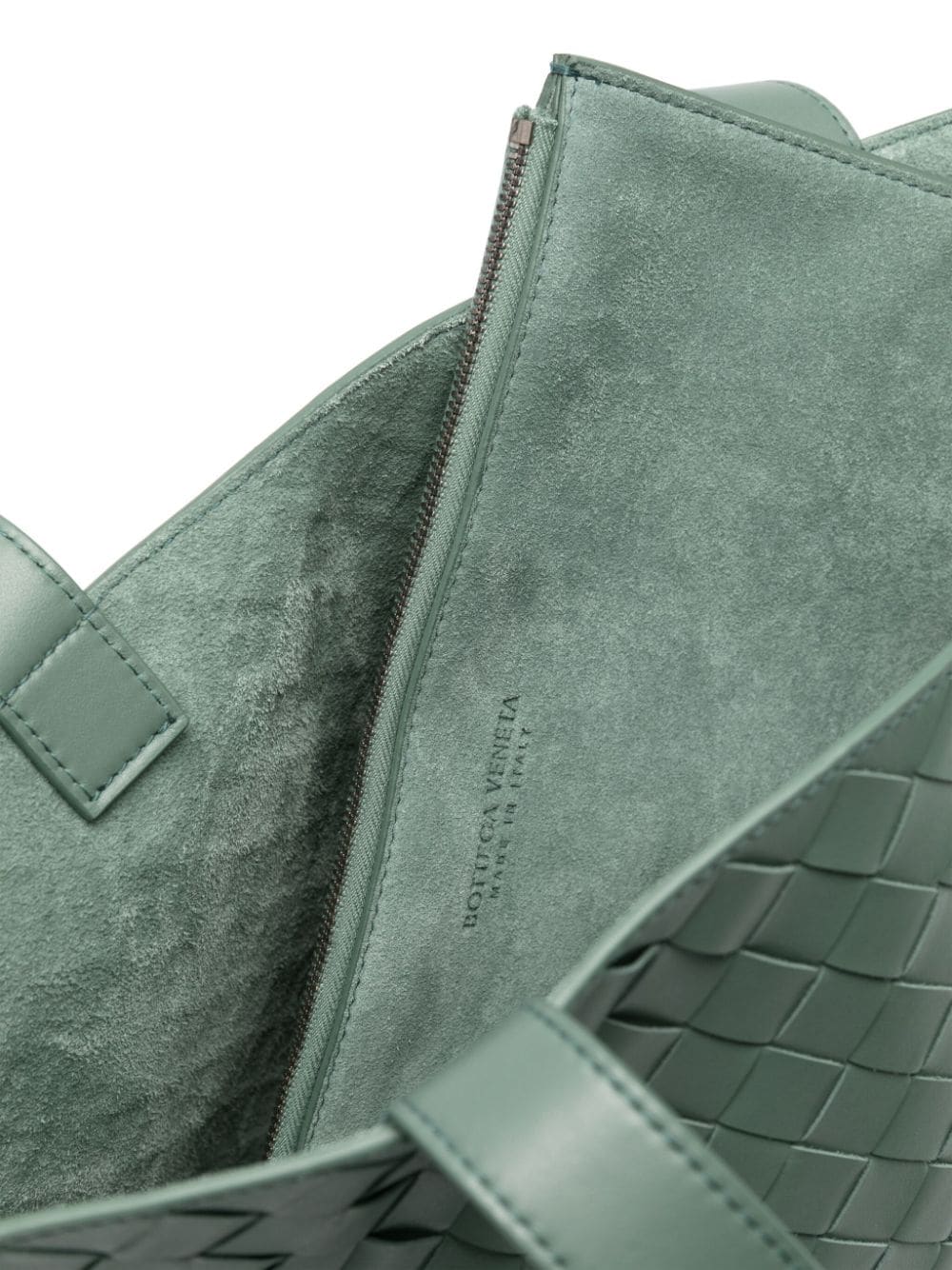 Shop Bottega Veneta Intrecciato Leather Tote Bag In Green