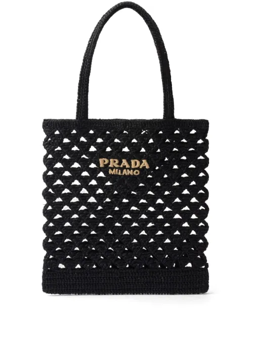 Prada sac cabas en crochet - Noir - Prada - Modalova